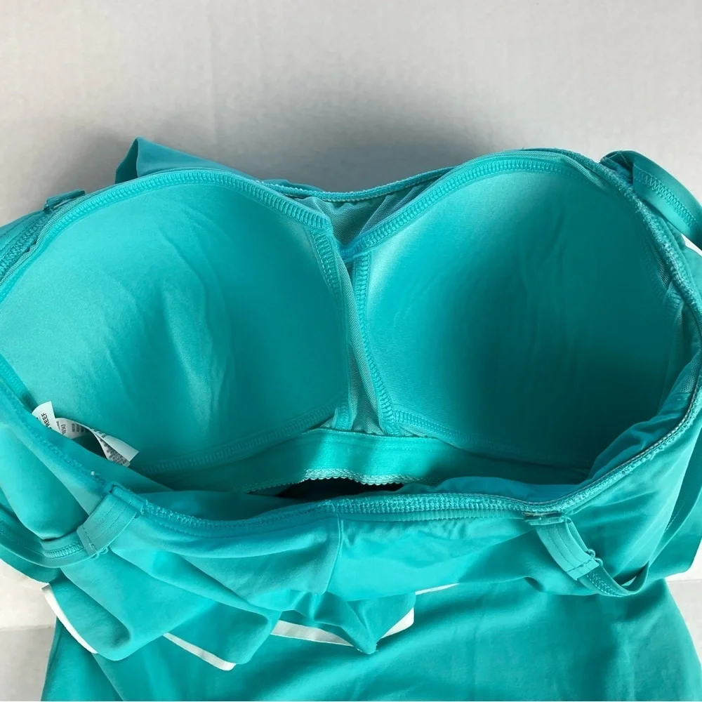 Coco Reef AQUA Contours Ruffled One-Piece‎ Swimsuit Size 10 (34D) - Picture 7 of 13